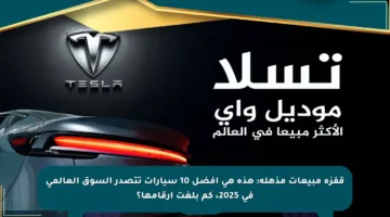 قفزة مبيعات مذهلة: هذه هي أفضل 10 سيارات تتصدر السوق العالمي في 2025، كم بلغت أرقامها؟